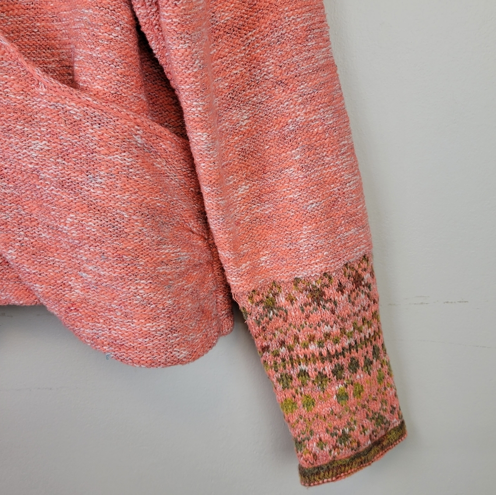EUC Anthropologie Pilcro Drew Surplice Sweater Wrap Boho Fair Isle - Picture 4 of 11